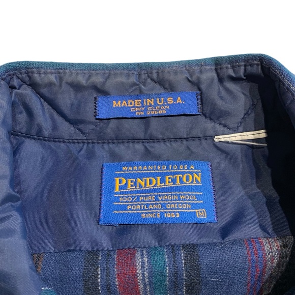 VINTAGE | Pendleton Wool Striped Flannel - Sz Medium - Picture 6 of 8